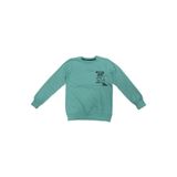 İREM ÇOCUK GİYİM Erkek Çocuk Panda Star Önü Arkası Yazı Resim Desenli Renk Sweatshirt,Yeşil 7-8 Yaş