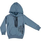 İrem Çocuk Giyim Erkek Çocuk Powerful Yazı Desenli Kanguru Cepli Kapüşonlu Açık Mavi Sweatshirt - 12 - 13 Yaş