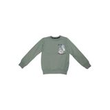 İREM ÇOCUK GİYİM Erkek Çocuk Youth First Önü Arkası Yazı Resim Desenli Renk Sweatshirt,Yeşil 7 Yaş