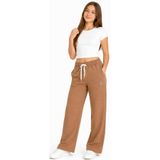 İREM ÇOCUK GİYİM Kız Çocuk Beli Lastikli İp Bağlamalı Cepli Geniş Paça Modelli Camel Renk Eşofman Altı,Kahverengi 11-12 Yaş
