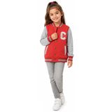 İREM ÇOCUK GİYİM Kız Çocuk C Yazılı Çıtçıt Kapamalı Kolej Hırka,Kırmızı 8 Yaş