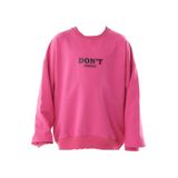 İREM ÇOCUK GİYİM Kız Çocuk Don'T Anounce Çift Taraf Yazı Desenli Renk Oversize Sweatshirt,Fuşya 7 Yaş IRM173435767817