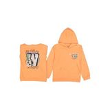 İREM ÇOCUK GİYİM Kız Çocuk Flower Yazı Desenli Sırtı Baskılı Kanguru Cepli Kapüşonlu Fosfor Sweatshirt,Turuncu 12 Yaş