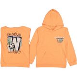 İrem Çocuk Giyim Kız Çocuk Flower Yazı Desenli Sırtı Baskılı Kanguru Cepli Kapüşonlu Fosfor Turuncu Sweatshirt - 11 Yaş