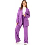 İrem Çocuk Giyim Kız Çocuk Lila Oversize Kalıp Blazer Ceket Bol Paça Kumaş Pantolon İkili Takım Şık Günlük ve Özel Gün Kombini (Badisiz) - 13 - 14 Yaş - Mor
