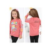 İREM ÇOCUK GİYİM Kız Çocuk Milky Önü Arkası Kolu Yazı Desenli Renk Sweatshirt IRM2577C