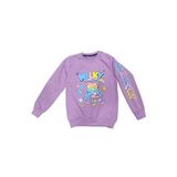 İREM ÇOCUK GİYİM Kız Çocuk Milky Önü Arkası Kolu Yazı Desenli Renk Sweatshirt,Lila 5-6 Yaş