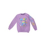 İREM ÇOCUK GİYİM Kız Çocuk Milky Önü Arkası Kolu Yazı Desenli Renk Sweatshirt,Lila 6-7 Yaş