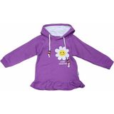 İrem Çocuk Giyim Kız Çocuk Önü Arkası Papatya Desenli Kapüşonlu Mor Renk Sweatshirt - 1 Yaş