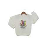 İREM ÇOCUK GİYİM Kız Çocuk Önü Kolu Renkli Ayıcık Desenli Renk Sweatshirt
