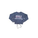 İREM ÇOCUK GİYİM Kız Çocuk Önü Yazı Desenli Beli Bağlamalı Mevsimlik Sweatshirt