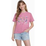 İrem Çocuk Giyim Kız Çocuk Pay Price Yazı Desenli Crop Model Oversize Kalıp Pembe Renk Kısa Kollu Tişört - 12 Yaş
