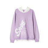 İrem Çocuk Giyim Kız Çocuk Simple Yazı Desenli Kapüşonlu Lila Sweatshirt - 13 - 14 Yaş