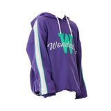 İrem Çocuk Giyim Kız Çocuk Wonderless Yazı Desenli Kolları Şeritli Kapüşonlu Mor Renk Sweatshirt - 11 Yaş