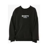 İREM ÇOCUK GİYİM Kız Çocuk/Erkek Çocuk Don'T Anounce Çift Taraf Yazı Desenli Renk Oversize Sweatshirt,Siyah 13 Yaş IRM173435767815