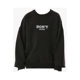 İREM ÇOCUK GİYİM Kız Çocuk/Erkek Çocuk Don'T Anounce Çift Taraf Yazı Desenli Renk Oversize Sweatshirt,Siyah 7 Yaş IRM173435767812