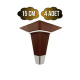 İrem Kahverengi Krom 15Cm Plastik Ayak Mobilya Masa Ve Dolap Ayağı(Kahverengi Krom)(15Cm) Kahverengi 15Cm 15Cm - 4 Adet