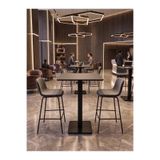 İrem Matte Prime Bistro Masa 102CM Füme Tablalı - Kafe Restoran Otel Masası