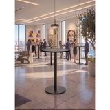 İrem Matte Prime Füme Yuvarlak Kompakt Laminant 102CM Bistro Metal Masa - Cafe, Otel, Restoran Masası