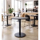 İrem Matte Prime Füme Yuvarlak Kompakt Laminant Tablalı Bistro Metal Masa 77 cm - Cafe, Otel, Restoran Masası