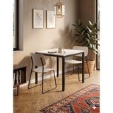 İrem Modern Mutfak Masası 88X60CM – Siyah Metal Ayak & Beyaz Tabla - Siyah - Beyaz - 88 x 60 cm
