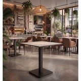 İREM Premium Kompakt Laminat Kare - Cafe Restoran Ev Yemek Masası 60x60 cm Beyaz Tablalı
