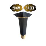 Irem Siyah Altın 20Cm Plastik Ayak Mobilya Masa Ve Dolap Ayağı(20Cm)(Siyah - Altın) Siyah 20Cm 20Cm - 2 Adet