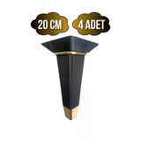 Irem Siyah Altın 20Cm Plastik Ayak Mobilya Masa Ve Dolap Ayağı(20Cm)(Siyah - Altın) Siyah 20Cm 20Cm - 4 Adet