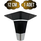 Irem Siyah Krom 12CM Plastik Ayak Mobilya Masa ve Dolap Ayağı(Siyah KROM)(12CM) - 12cm - 1 ADET