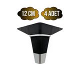 İrem Siyah Krom 12Cm Plastik Ayak Mobilya Masa Ve Dolap Ayağı(Siyah Krom)(12Cm) Siyah 12Cm 12Cm - 4 Adet