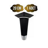 İrem Siyah Krom 20Cm Plastik Ayak Mobilya Masa Ve Dolap Ayağı(20Cm)(Siyah - Krom) Siyah 20Cm 20Cm - 1 Adet