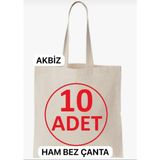 İremcee 10 Adet Baskısız Ham Bez Çanta 35X40 Ebat Kulplu Boyamaya ve Baskıya Uygundur Market ve Plaj Çantası - 35X40 Ham bez çanta