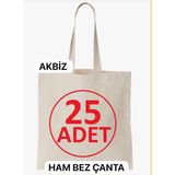 İremcee 25 Adet Ham Bez Çanta 35 x 40 Ebat Kuplu Boyamaya ve Baskıya Uygundur Plaj ve Market Çantası - Açık - Krem Rengi