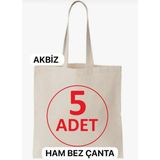 İremcee 5 Adet Baskısız Ham Bez Çanta 35X40 Ebat Kulplu Boyamaya ve Baskıya Uygundur Market ve Plaj Çantası - 5 adet 35 X 40 ebat