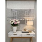İREMKARAHOME Çift Mekanizmalı Tül ve Stor Perde - Model 6 - 90 x 260 cm - Beyaz