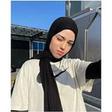 İrem's Accessories Kadın Düz Desenli Siyah Penye Şal Pamuklu Malzeme ile Şıklık ve Konfor Sağlar