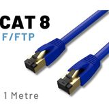 Irenıs 1 Metre Cat8 Kablo F/ftp Lszh Ethernet Network Lan Ağ Kablosu - Mavi