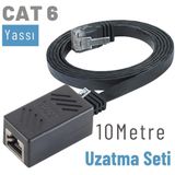 IRENIS 10 Metre CAT6 Kablo Uzatma Seti, Yassı Ethernet Kablo ve Ekleyici