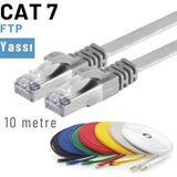 IRENIS 10 Metre CAT7 Kablo Yassı FTP Ethernet Network LAN Ağ Kablosu Gri