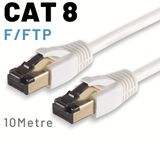 Irenis 10 Metre Cat8 Kablo F/Ftp Lszh Ethernet Network Lan Ağ Kablosu Beyaz