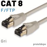 Irenis 10 Metre Cat8 Kablo F/Ftp Lszh Ethernet Network Lan Ağ Kablosu Gri