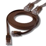 IRENIS 2 Metre CAT6 Kablo Yassı Ethernet Network Lan Ağ İnternet Kablosu Kahverengi