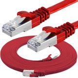 IRENIS 2 Metre CAT7 Kablo Yassı FTP Ethernet Network LAN Ağ Kablosu Kırmızı