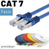 IRENIS 2 Metre CAT7 Kablo Yassı FTP Ethernet Network LAN Ağ Kablosu Siyah