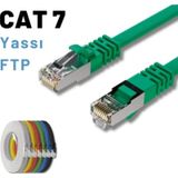 IRENIS 2 Metre CAT7 Kablo Yassı FTP Ethernet Network LAN Ağ Kablosu Yeşil