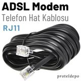 IRENIS 20 Metre ADSL VDSL Modem ve RJ 11 Telefon Hat Bağlantı Kablosu RJ11-1000