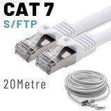 Irenis 20 Metre Cat7 Kablo S/Ftp Lszh Ethernet Network Lan Ağ Kablosu Beyaz