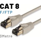 Irenis 3 Metre Cat8 Kablo F/Ftp Lszh Ethernet Network Lan Ağ Kablosu Gri