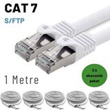 IRENIS 5 adet 1 Metre IRENIS CAT7 Kablo S/FTP Ethernet Network LAN Ağ Kablosu (beyaz)
