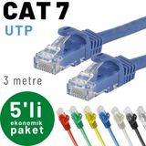 IRENIS 5 adet 3 metre CAT7 Kablo Ethernet Network İnternet LAN Kablosu